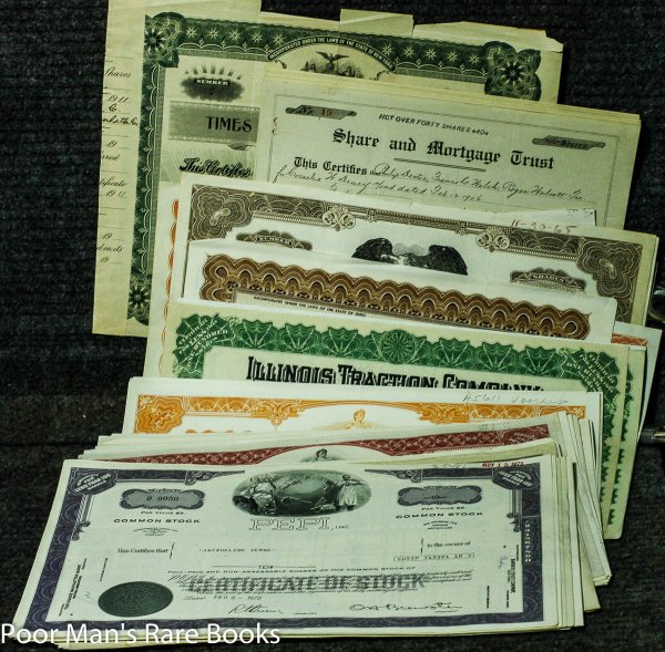 Image for Large Lot Of About 350 Mostly Modern Stock Certificates With A Few Surprises. Falstaff Brewing, Illinois Traction, Baldwin Piano, Beaver Creek Distillery, Harmonia Fire Insurance And Many Others.
