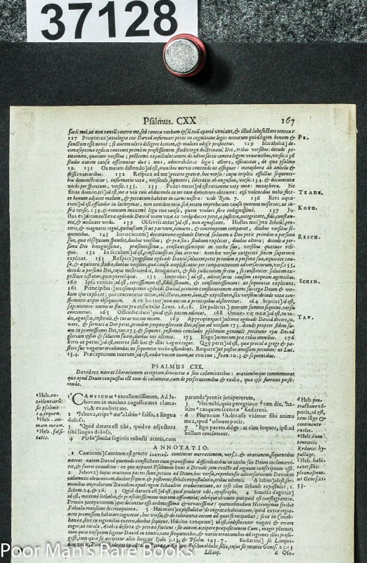 Image for Single Leaf From Biblia Sacra- First Edition Of The First Latin Bible To Be Printed In England. 1580