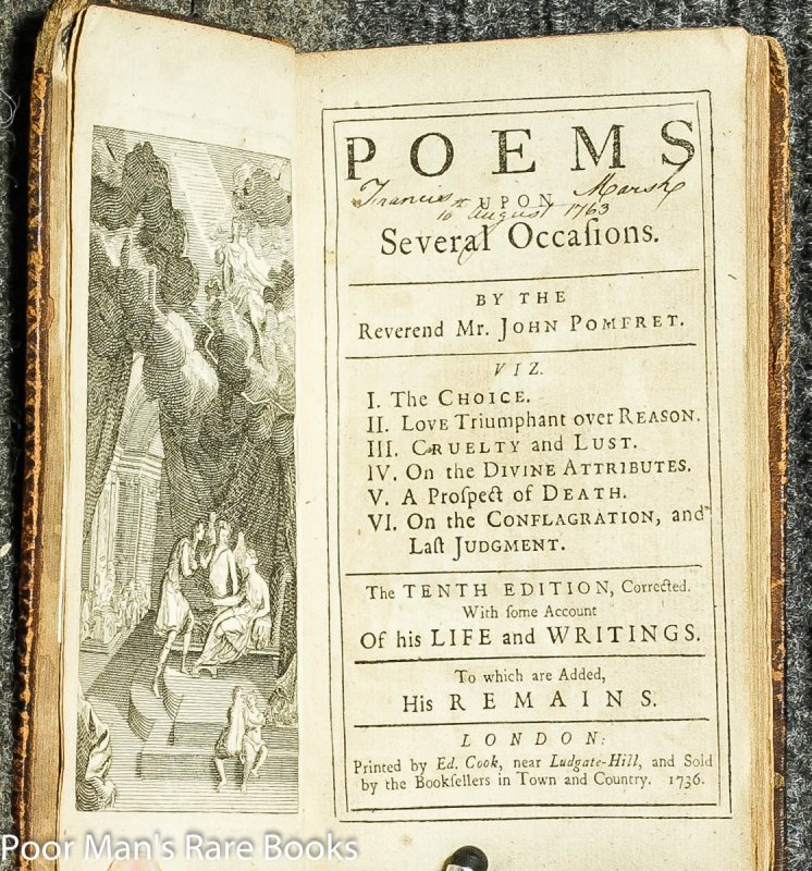 Image for Poems Upon Several Occasions The Tenth Esition, Corrected With Some Account Of His Life And Writings To Which Are Added His Remains