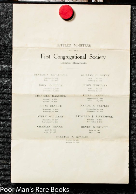 Image for First Congrational Society Unitarian Flyer 1905. A Congregational Church A Sermon.