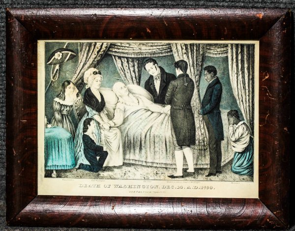Image for Lithograph. Currier, Nathaniel, "Death Of Washington, Dec. 14. A.d. 1799 Variant With Domestics On Right