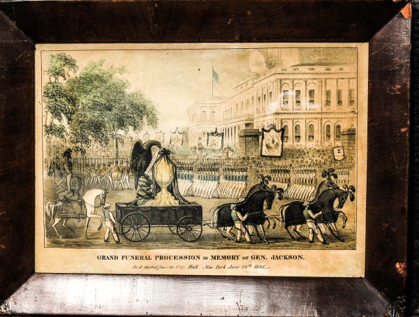 Image for Grand Funeral Procession In Memory Of Gen Jackson As It Started From City Hall 1845 Lithograph