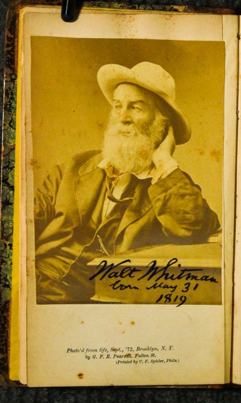 Image for Two Rivulets. Including Democratic Vistas, Centennial Songs, And Passage To India. 1876 Signed Photo By Whitman