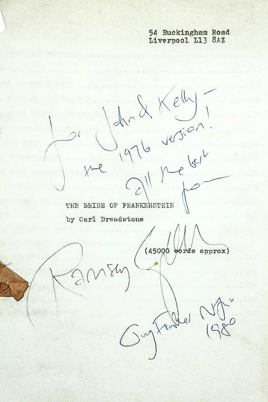 Image for The Bride Of Frankenstein Manuscripts And Novel. Archive Of Campbell, Ramsey. Signed By Him.