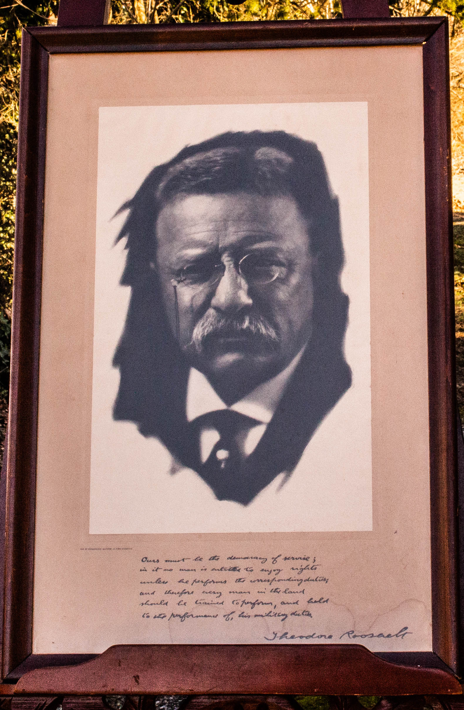Image for Theodore Roosevelt Framed Picture1915 Signed With Lengthy Inscription Framed
