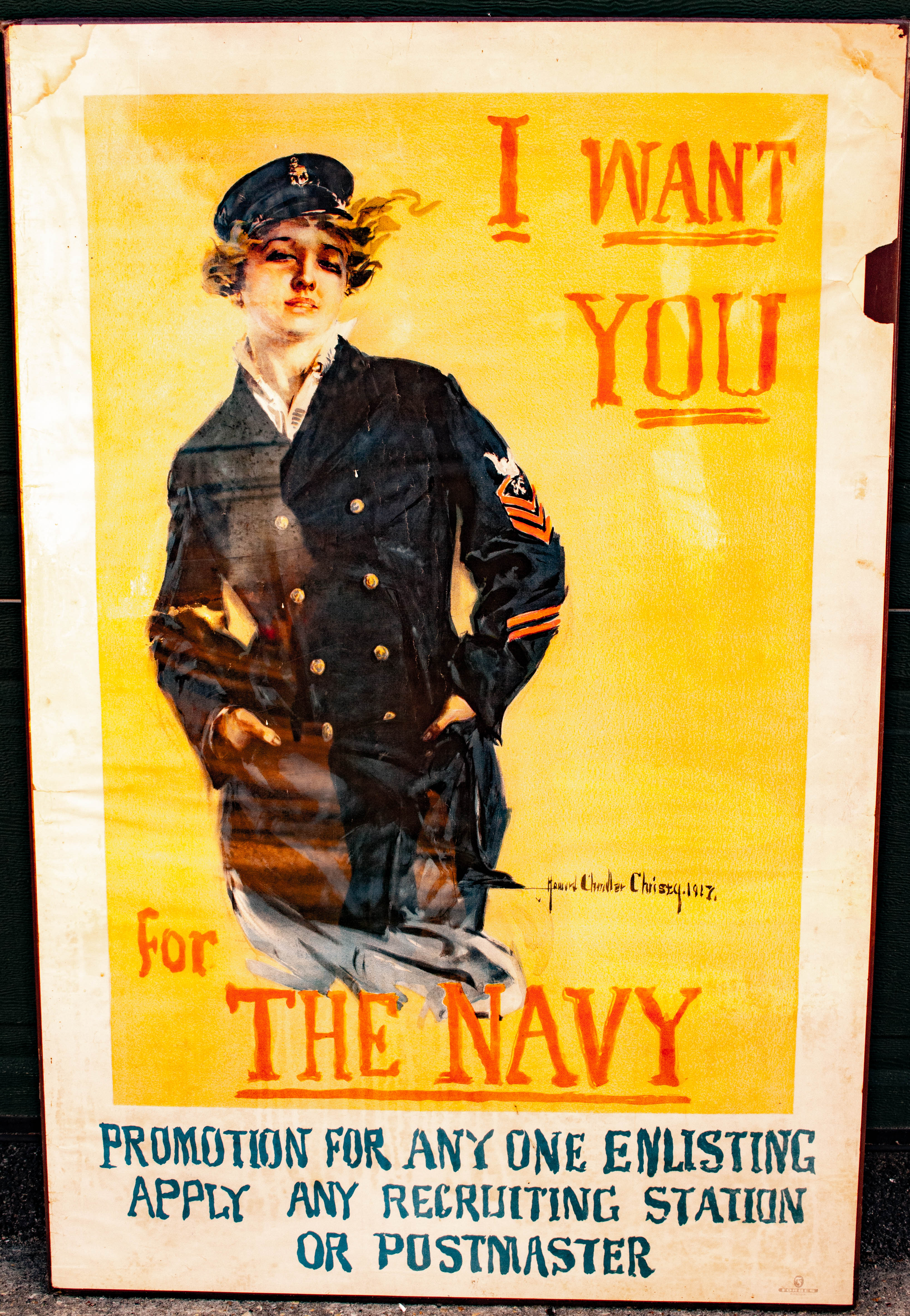 Image for Authentic Original W W I Poster "I Want You For The Navy" 1917
