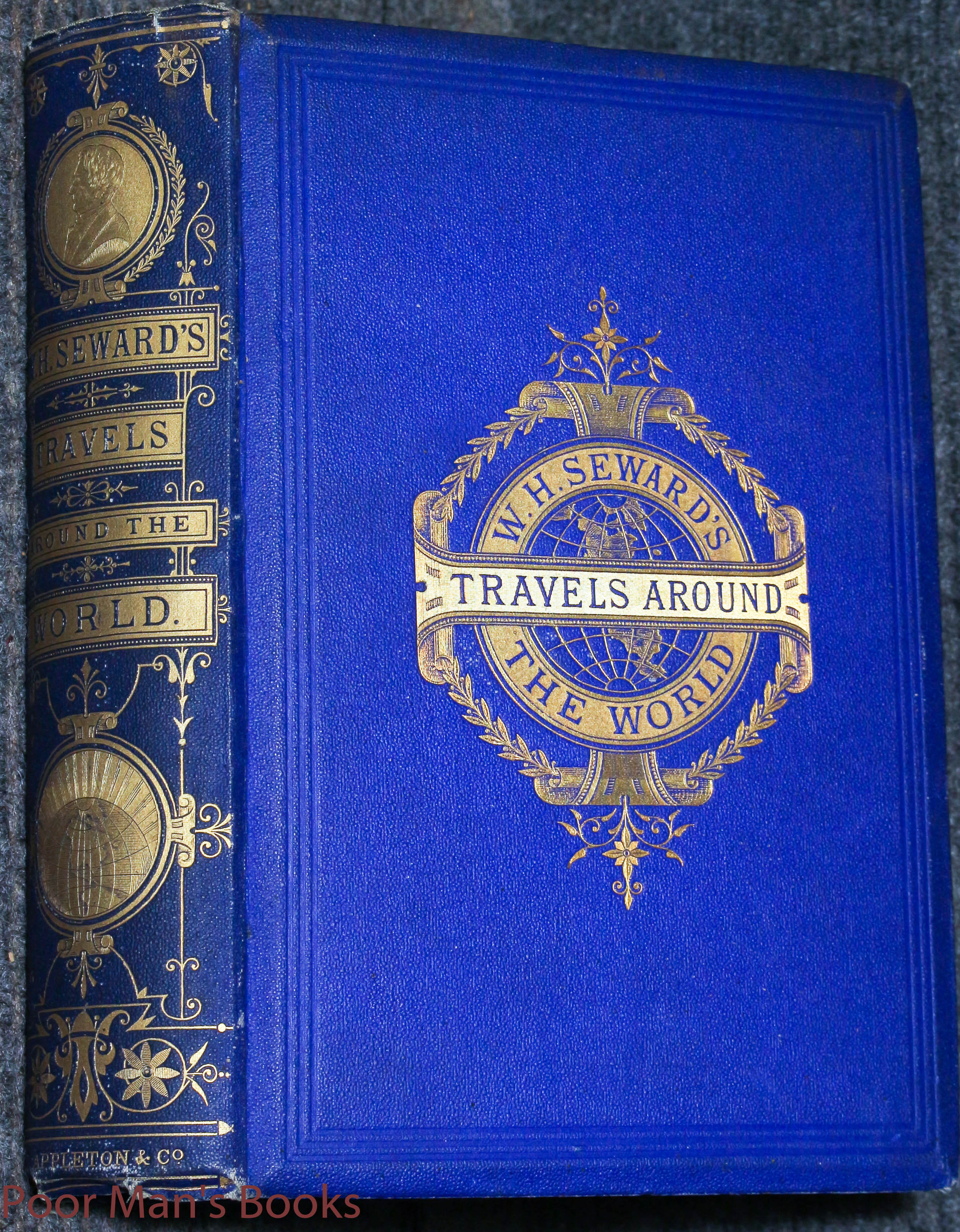 Image for Travels Around The World. Ornate Blue And Gold Cloth