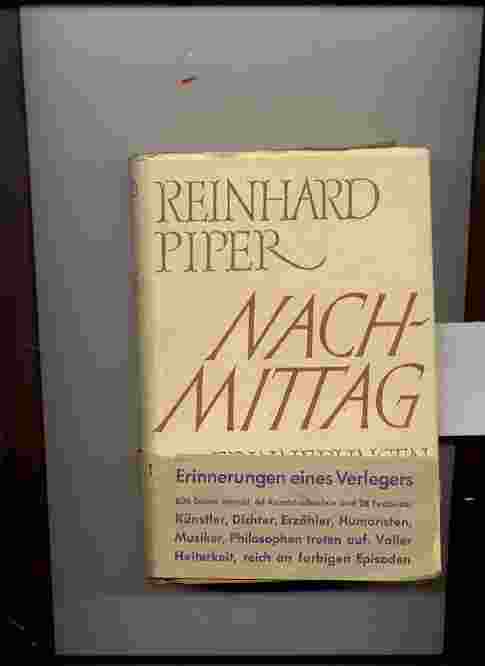 Image for NACHMITTAG. ERINNERUNGEN EINES VERLEGERS.