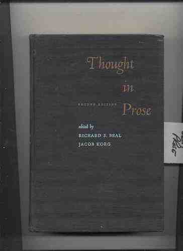 Image for THOUGHT IN PROSE