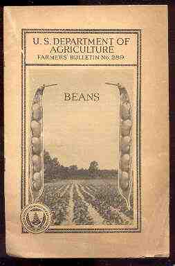 Image for U. S. DEPARTMENT OF AGRICULTURE FARMER'S BULLETIN , NO. 289 BEANS