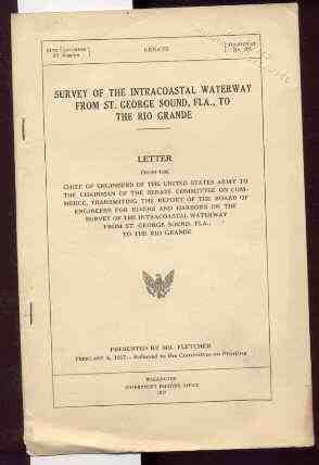 Image for SURVEY OF THE INTRACOASTAL WATERWAY FROM ST GEORGE SOUND FL, TO THE RIO GRANDE TO BEAUFORT, N. C. SECTION