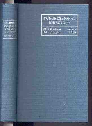 Image for OFFICIAL CONGRESSIONAL DIRECTORY; 70TH CONGRESS, 2ND SESSION, BEGINNING JANUARY 1929, SECOND EDITION