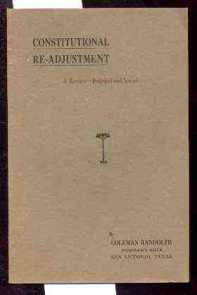 Image for CONSTITUTIONAL RE-ADJUSTMENT