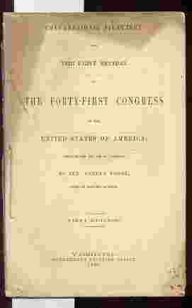 Image for CONGRESSIONAL DIRECTORY FOR THE DIRST SESSION OF THE FORTY-FIRST CONGRESS OF THE UNITED STATES OF AMERICA FOR THE USE OF CONGRESS 1869 First Edition.