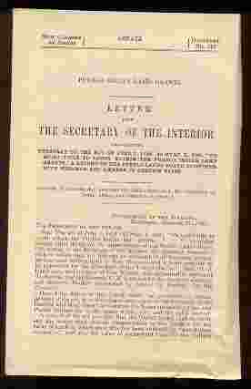 Image for PUEBLO INDIAN LAND GRANTS, LETTER FROM THE SECRETARY OF THE INTERIOR January 20 1927