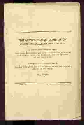 Image for TRIPARTITE CLAIMS COMMISSION (UNITED STATES, AUSTRIA, AND HUNGARY) May 25 1928; Administrative Decisions.