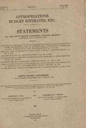 Image for STATEMENTS FOR THE SIXTY-NINTH CONGRES, SECOND SESSION (DECEMBER 6, 1926 TO MARCH 4, 1927)